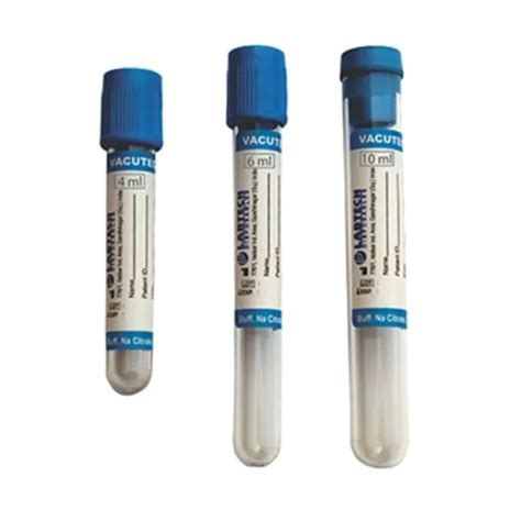 Transparent Blue Sodium Citrate Vacuum Blood Collection Tubes At Best