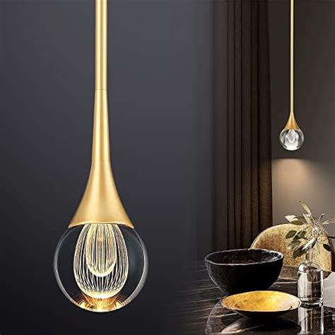 Bunkos Modern Gold Pendant Light Globe Glass Pendant Light Fixtures