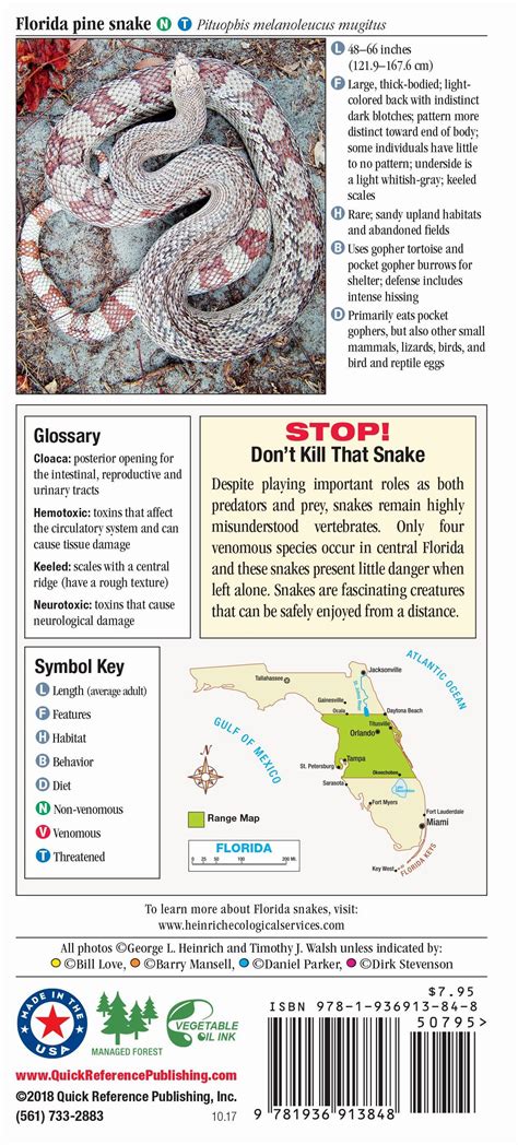 Snakes of Central Florida – Quick Reference Publishing Retail