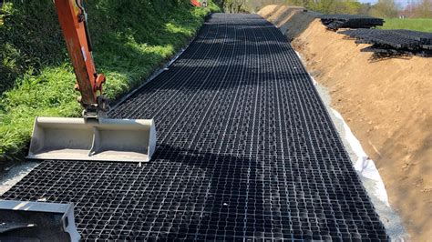 Ecogrid Paving Being Laid Ready For Infill Layer Ecogrid