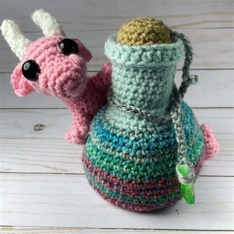 Large Dragon Potion Bottle Dice Bag Crochet Pattern Dnd Tabletop