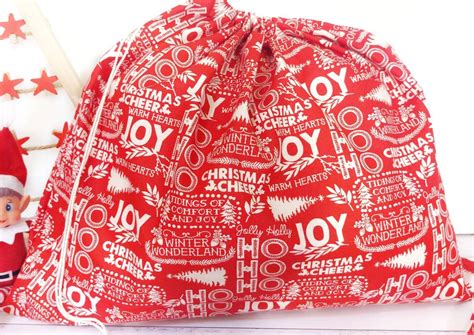 Jumbo Santa Sack Drawstring Christmas Gift Bags Reusable Fabric Gift