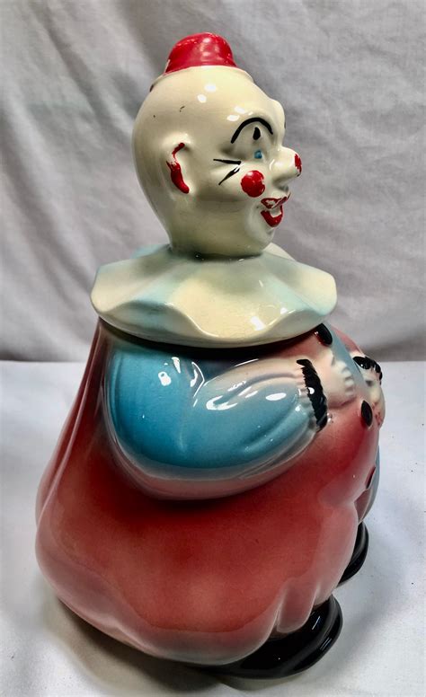 Vintage Clown Cookie Jar American Bisque Pottery Co Usa