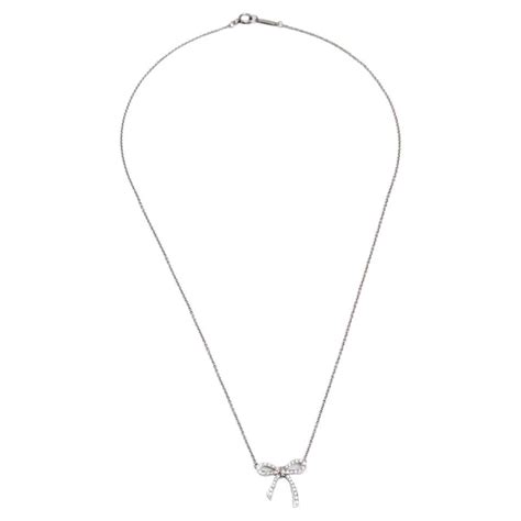 Tiffany And Co Diamond Platinum Bow Pendant Necklace For Sale Free