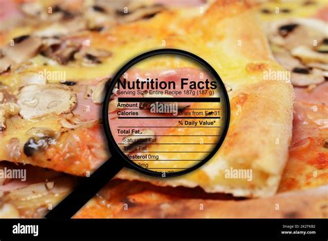 Pizza nutrition facts Stock Photo - Alamy