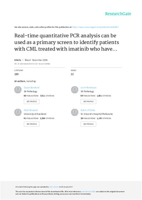 Pdf Real Time Quantitative Pcr Analysis Can Be Used As A Primary