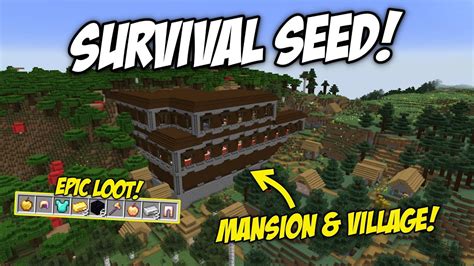 Best Minecraft Java Seed Woodland Mansion And Village God Seed Youtube