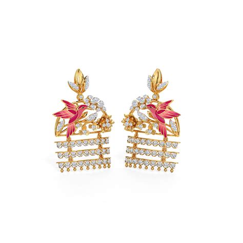 Buy Mesmerizing Bird Diamond Drop Earrings Online CaratLane