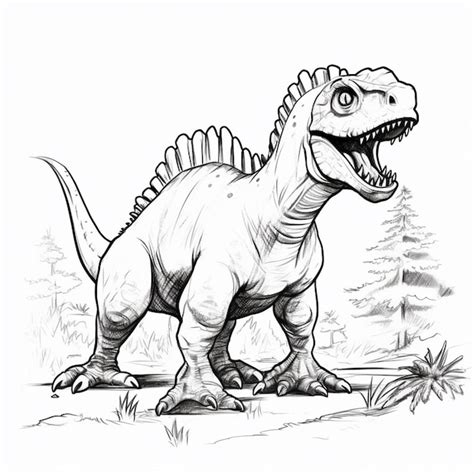 Un Dibujo De Un Dinosaurio Con La Boca Abierta Y La Boca Bien Abierta