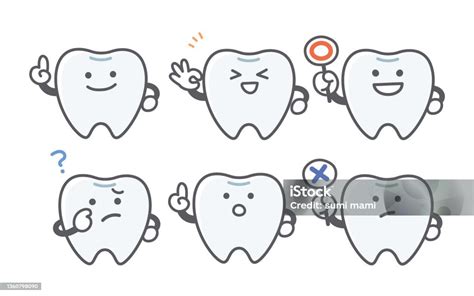 Ekspresi Set Emosi Gigi Ilustrasi Stok Unduh Gambar Sekarang Dokter