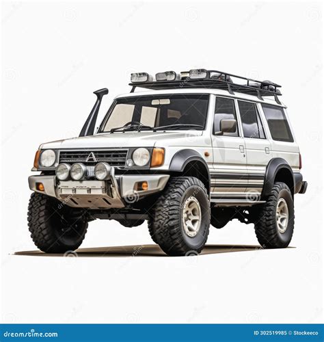 Mitsubishi Pajero Off Road 4x4 Suv with Loads of Gear Stock Illustration - Illustration of ...