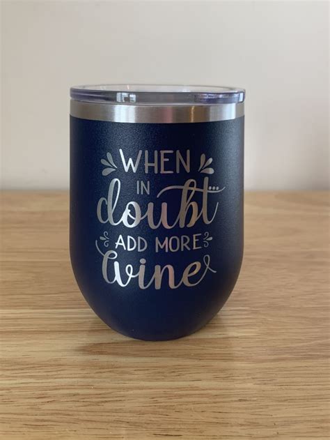 12oz Insulated Wine Tumbler W Lid Personalized And Customized Office Or