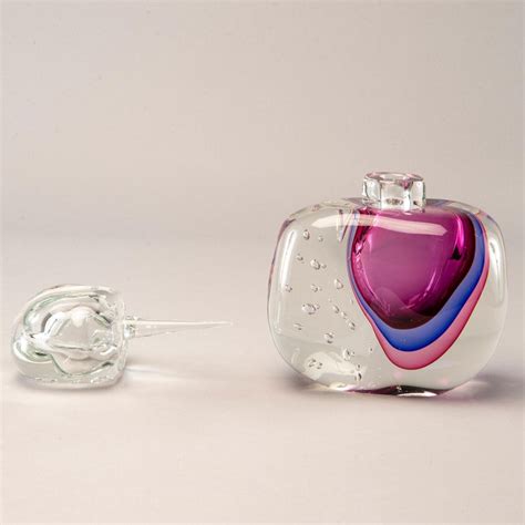 Large Murano Glass Sommerso Perfume Bottle At 1stdibs