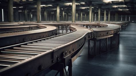 The Conveyor Belts In A Factory Background D Rendering Empty Conveyor