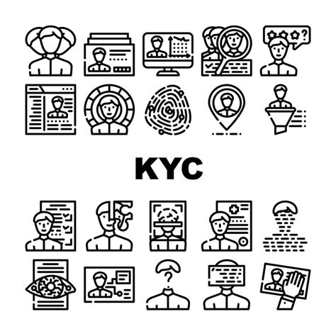 Kyc Know Your Customer Collection Icons Set Vector Vector Art