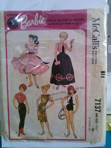 Barbie Sewing Pattern Mccalls 7137 Front In 2024 Barbie Sewing Patterns Barbie Clothes