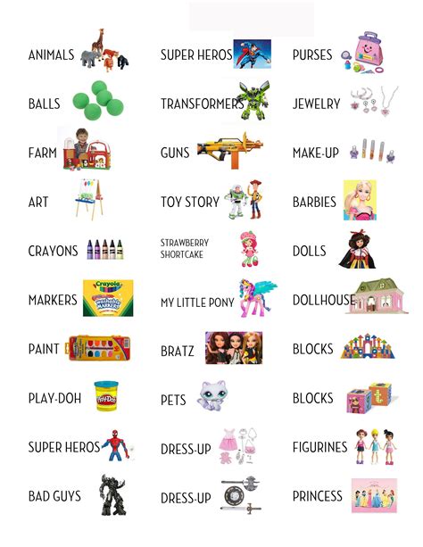 Printable Toy Bin Labels - Printable Calendars AT A GLANCE