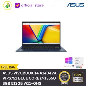 Jual ASUS VIVOBOOK 14 A1404VA VIPS751 BLUE CORE I7 1355U 8GB 512GB W11