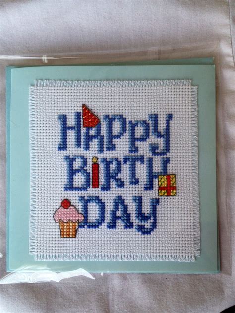 Birthday Card Cross Stitch Cards Cross Stitch Patterns Cross Stitch