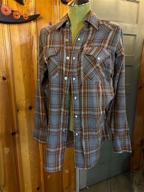 S Plaid Western Shirt Men S Vintage Cowboy Style Gem