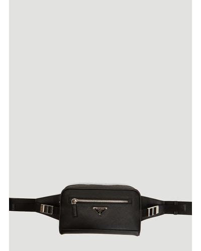 Prada Saffiano Leather Belt Bag In Black For Men Lyst