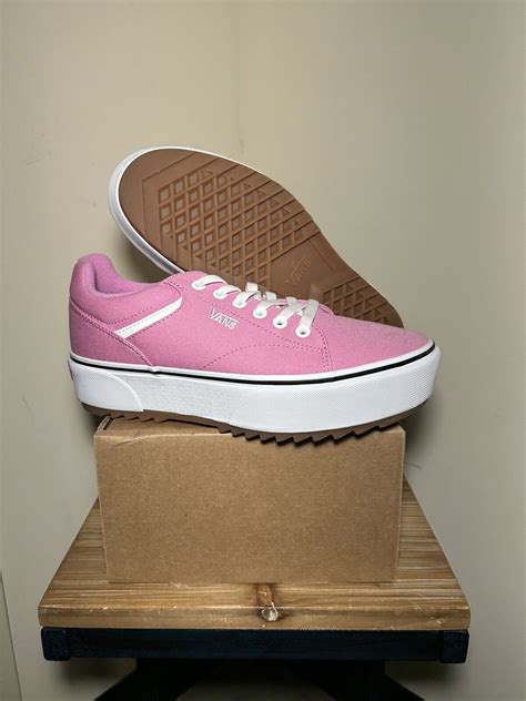 Vans Canvas Pink Seldan Platform Casual Sneakers Siz Gem