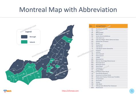 Montreal Map With 19 Boroughs OFO Maps