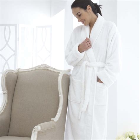 Verona Organic Cotton Towelling Dressing Gown Bath Robe White The