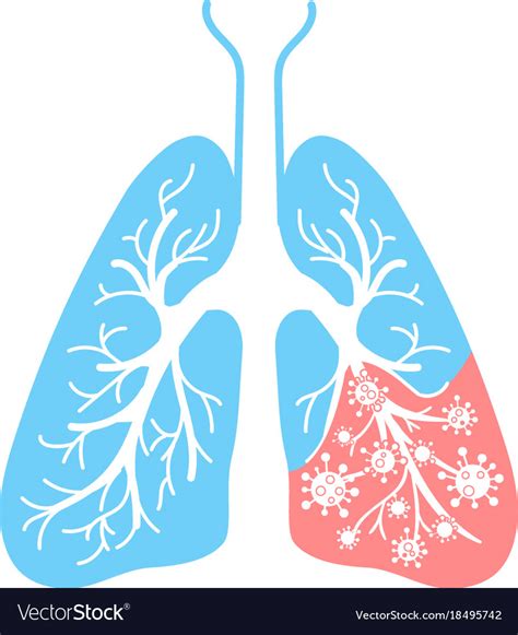 Icon Lung Disease Bacteria Royalty Free Vector Image