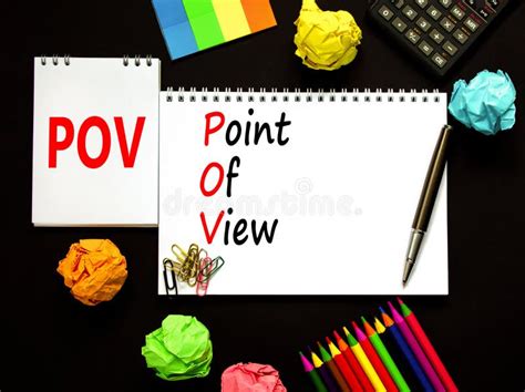 Pov Point Of View Symbol Concept Words Pov Point Of View On White Note On A Beautiful Black