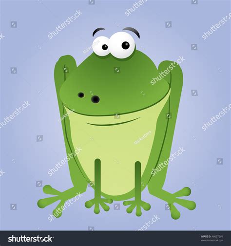 Fun Cartoon Frog Sitting Vector Illustration Stock Vector (Royalty Free ...