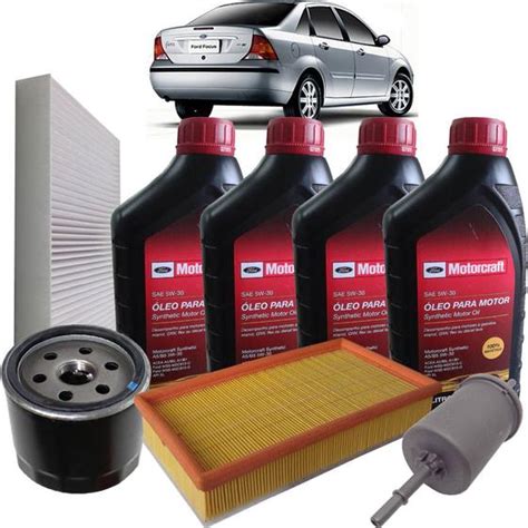 Kit revisão Ford troca de óleo Motorcraft 5W30 e filtros Focus 1 6 8V