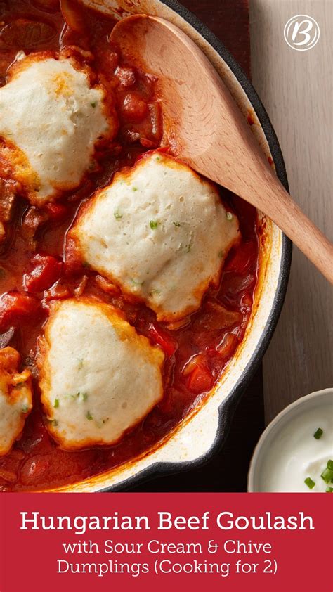 Hungarian Beef Goulash With Sour Cream And Chive Dumplings Cooking For