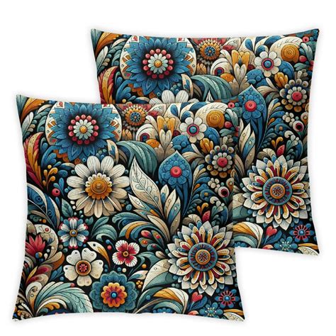 Ulloord Flower Throw Pillow Covers Spring Abstract Leaf Plant Aesthetic