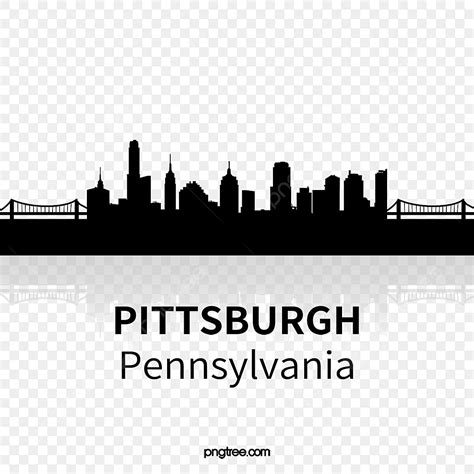 Pittsburgh City Skyline Silhouette