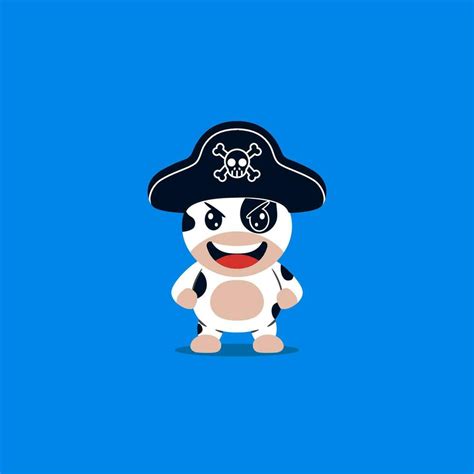 cute cow pirate hat cartoon 35211367 Vector Art at Vecteezy