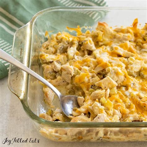 Keto Green Chili Chicken Casserole 5 Net Carbs Joy Filled Eats