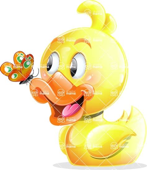 Rubber Duck Cartoon Vector Character Vector Cartoon Character Playing