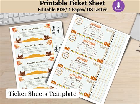 Printable Raffle, Editable Raffle Template Ticket, Diy Ticket, Custom ...