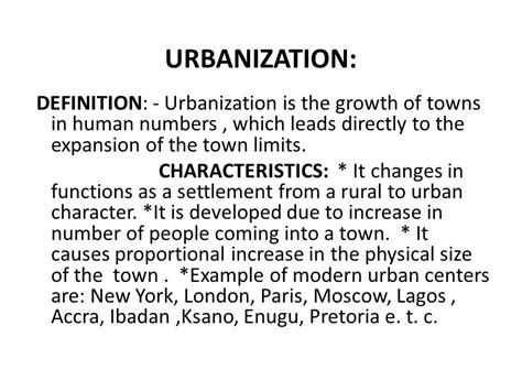 Urbanization Definition