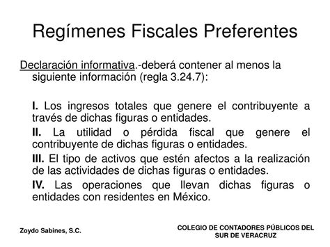 PPT Análisis a los Regímenes Fiscales Preferentes PowerPoint