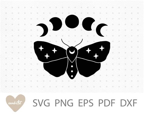 Celestial Butterfly Svg Moon Moth Svg File For Cricut Bohemian Clipart