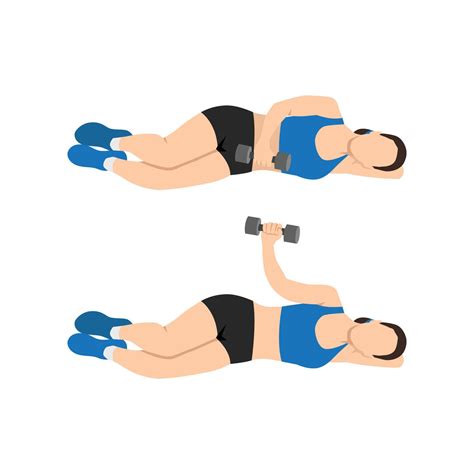 Woman Doing Laying Dumbbell External Shoulder Rotation 21333876 Vector