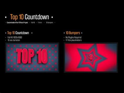 Top Countdown After Effects Template Envato Videohive Elements