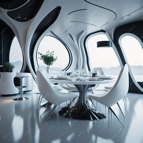 Premium AI Image | Simple White Restaurant Interior Design