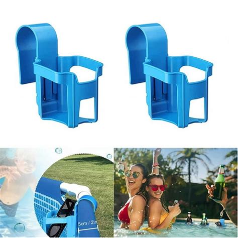 Water Cup Hanging Holders Swimming Pool Handrail Beverage Wine Bottle Bracket Storage Shelf ...