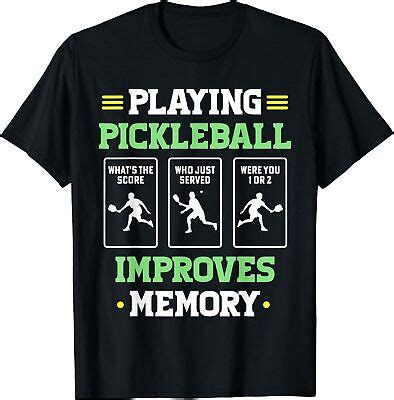 NEW LIMITED Playing Pickleball Improves Memory Funny Dink Player Men T