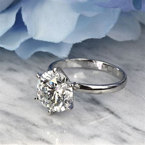 Carat Lab Created Round Diamond Six Prong Solitaire Engagement Ring