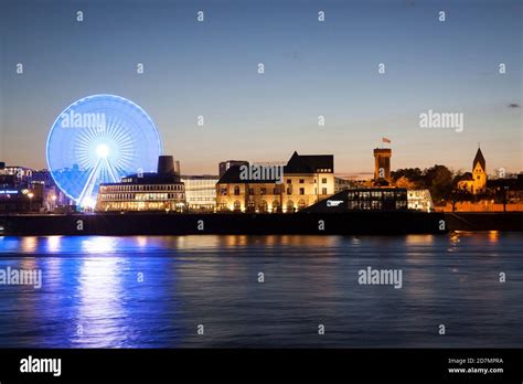 Europa Rad 55 Meters High Ferris Wheel In The Rheinau Harbor At The