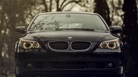 Download Wallpaper 1920×1080 Bmw 520d Black Front View Front Bumper Full Hd Hdtv Fhd 1080p Hd